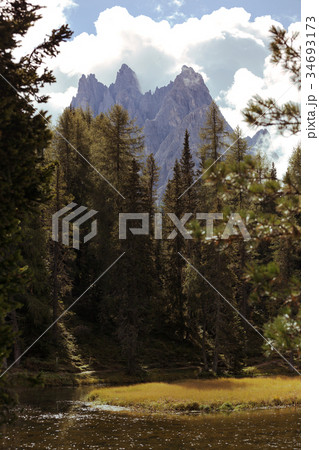 lago Antorno at the Dolomites 34693173