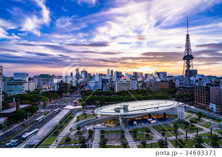 《愛知県》名古屋・都市風景《夕景》 34693371