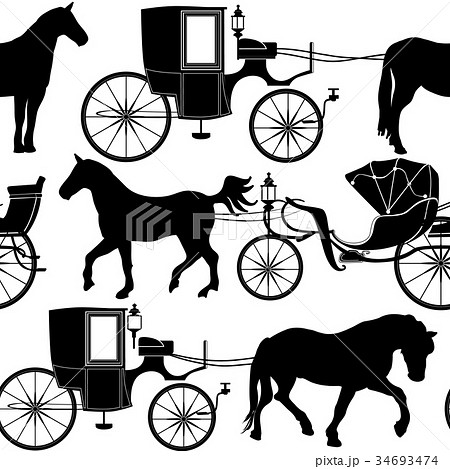 Carrige seamless background. Vintage pattern. 34693474