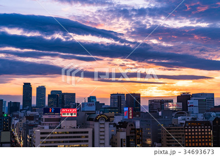 《愛知県》名古屋・都市風景《夕景》 《愛知県》名古屋・都市風景《夕景》 34693673