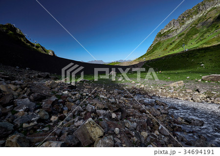 Beautiful mountain landscape with bright blue sky 34694191