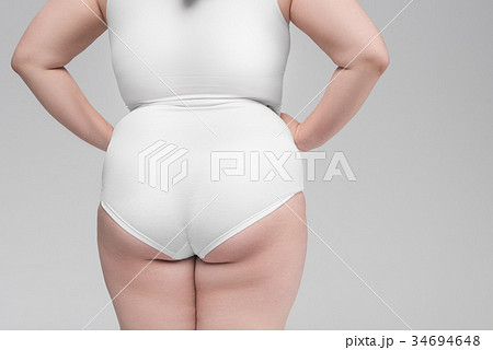 Back of Thick Girl Posing in Underwear Stock Image - Image of