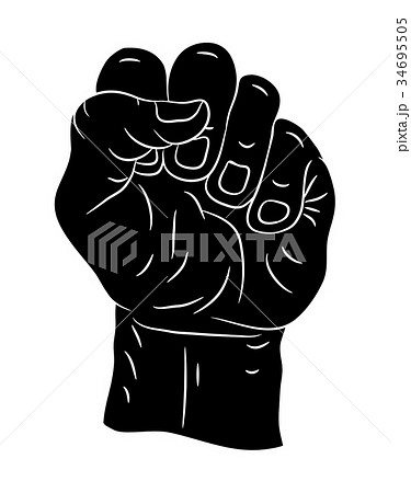 clenched fist  vector symbol icon design. 34695505