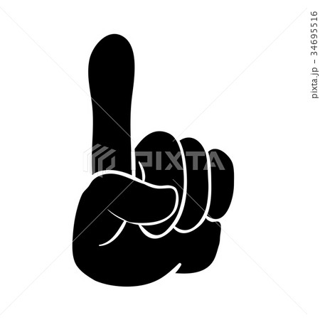 hand pointer,  finger up cartoon vector symbol 34695516