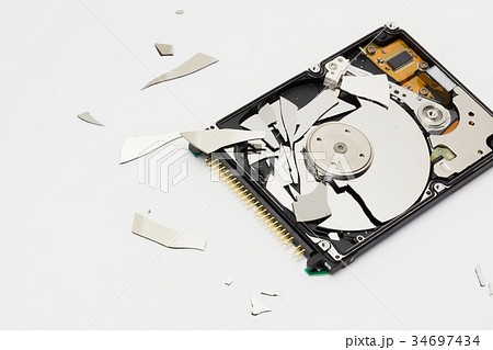 HDD 割れたハードディスク HDD 割れたハードディスク 34697434