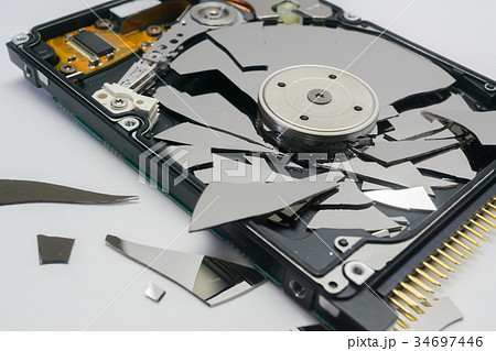 HDD 割れたハードディスク HDD 割れたハードディスク 34697446