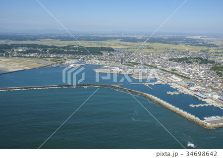 空撮　茨城県　大洗港　 34698642