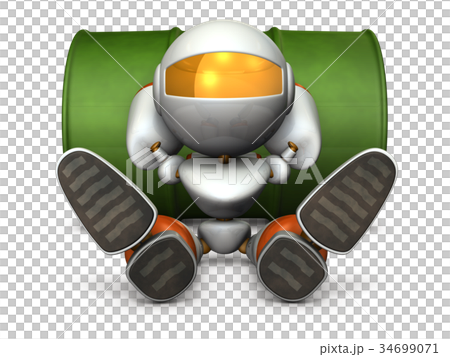 不機嫌に足を投げ出すロボット 34699071