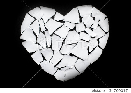 Broken heart breakup concept separation  34700017