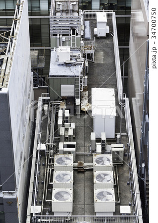 ビル 屋上の設備の写真素材