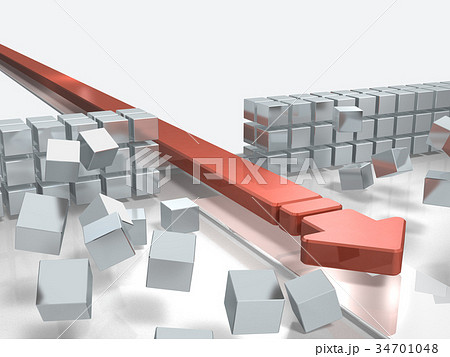 突破口を表すアブストラクト3DCGイラスト 34701048