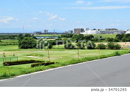 荒川河川敷 埼京線荒川橋梁方面 34701293