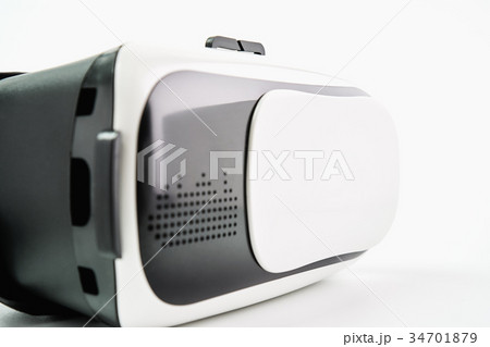 Close Up of virtual reality helmet on background. 34701879
