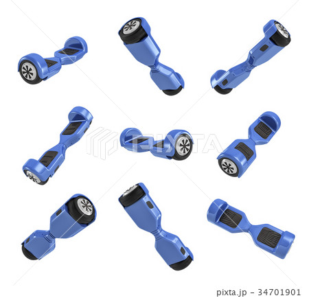 3d rendering of several blue self-balancing 3d rendering of several blue self-balancing 34701901