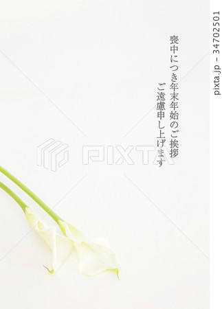 喪中ハガキ カラーの花 の写真素材