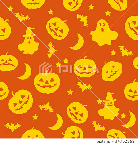 背景素材 ハロウィン用イラスト パターン Seamless Halloween Patternのイラスト素材
