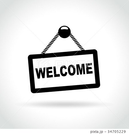welcome sign on white background 34705229