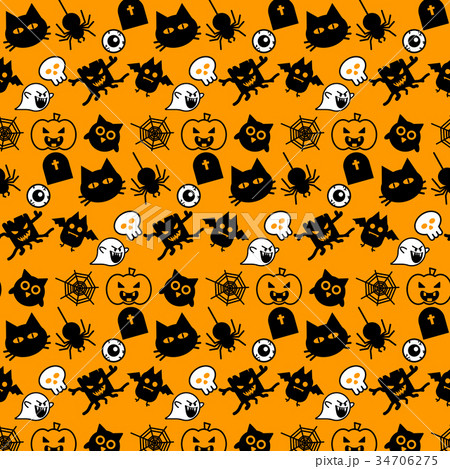 Halloween icons seamless pattern vector design Halloween icons seamless pattern vector design 34706275