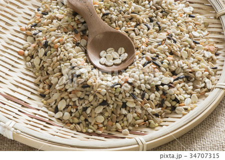 玄米 黒米 玄米ご飯 34707315