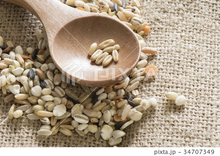 玄米 黒米 玄米ご飯 34707349