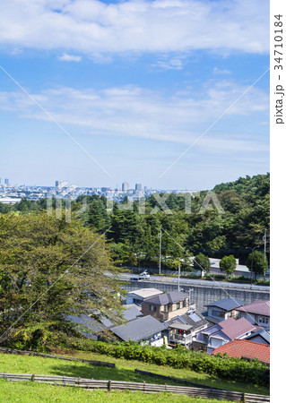 丘の上から見渡す多摩市、府中市街 34710184