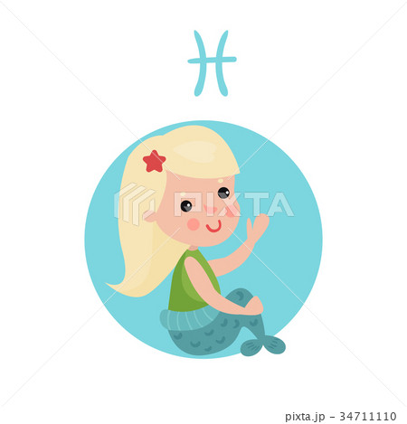 Sweet little girl as Pisces astrological sign Sweet little girl as Pisces astrological sign 34711110