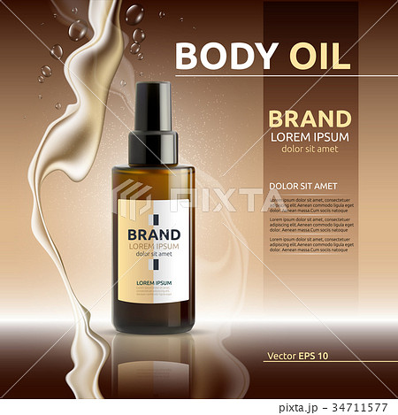 Body oil cosmetic ads template. Hydrating body 34711577
