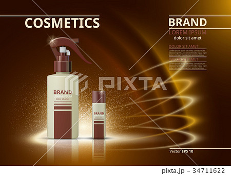 Cosmetic realistic package ads template 34711622