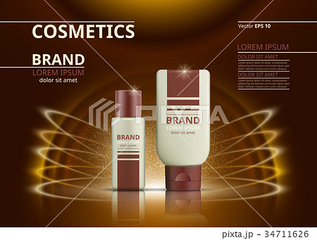 Cosmetic realistic package ads template 34711626