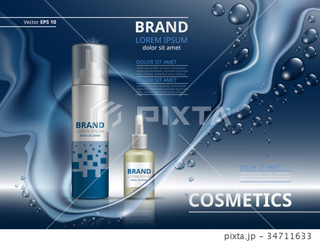 Cosmetic package ads template. Shampoo 34711633