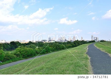 荒川河川敷 川口市方面 荒川河川敷 川口市方面 34712781