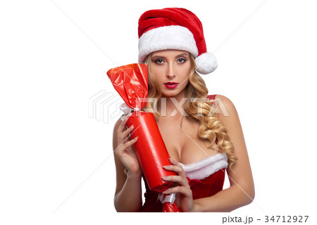 Gorgeous blonde female wearing sexy Christmas Gorgeous blonde female wearing sexy Christmas 34712927