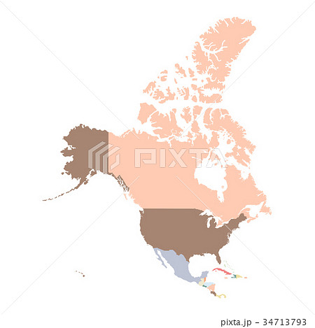 Color map of North America continent Color map of North America continent 34713793