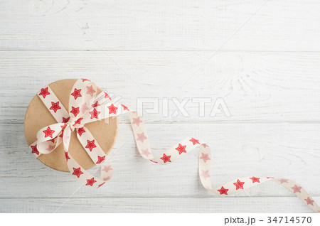 Gift Box with red star ribbon Gift Box with red star ribbon 34714570