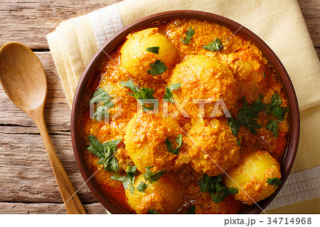 Freshly cooked Indian potatoes Dum aloo Freshly cooked Indian potatoes Dum aloo 34714968