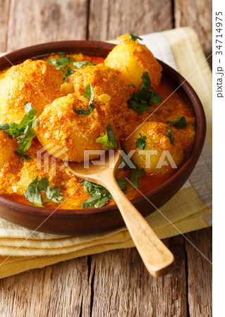 Freshly cooked Indian potatoes Dum aloo Freshly cooked Indian potatoes Dum aloo 34714975