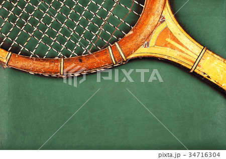 Detail of vintage racket Detail of vintage racket 34716304