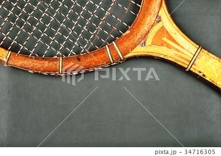 Detail of vintage racket 34716305