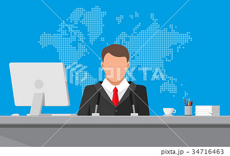 News announcer in the studio 34716463