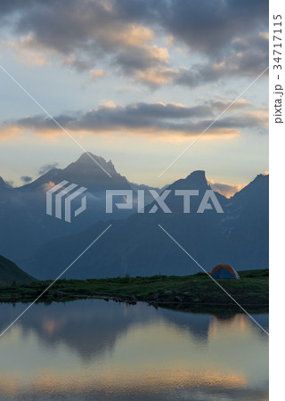 Tourist tent in mountains 34717115