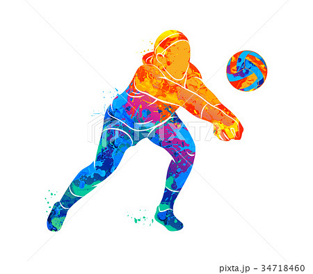 Abstract volleyball player 34718460