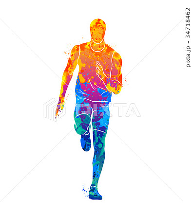 Running Sprinter Athlete Stock Illustration