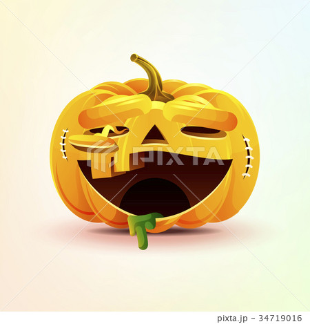 Jack-o-lantern, terrible facial expression smiley Jack-o-lantern, terrible facial expression smiley 34719016