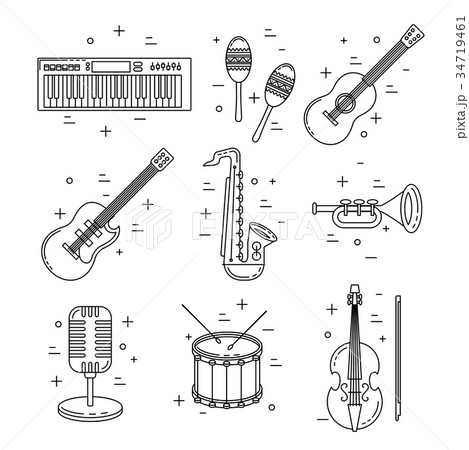 Music icons, line art set Music icons, line art set 34719461