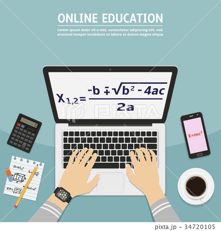 Flat design modern concept of online education Flat design modern concept of online education 34720105