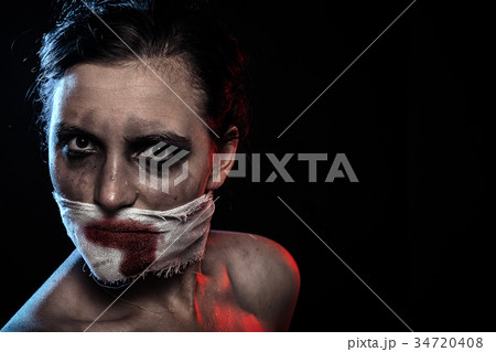 wounded bloody woman 34720408
