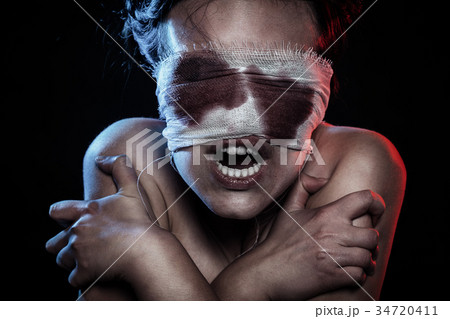 wounded bloody woman wounded bloody woman 34720411