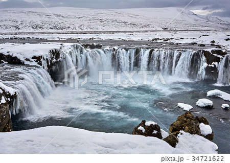 Icelandic landscape with waterfall Icelandic landscape with waterfall 34721622