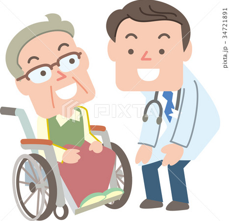 医療 医者と車椅子に乗る男性患者 医療 医者と車椅子に乗る男性患者 34721891