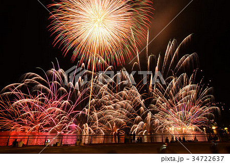 水俣市の花火大会の写真素材